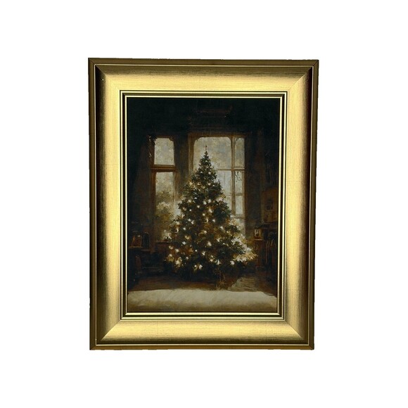 Other - Petal Lane Home Framed Christmas Tree Wall Art Gold Frame Holiday Print